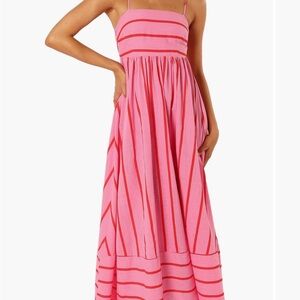 Petal & Pup Pink and Red Maxi Dress